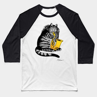 B kliban cat- cat plays saxophone Baseball T-Shirt